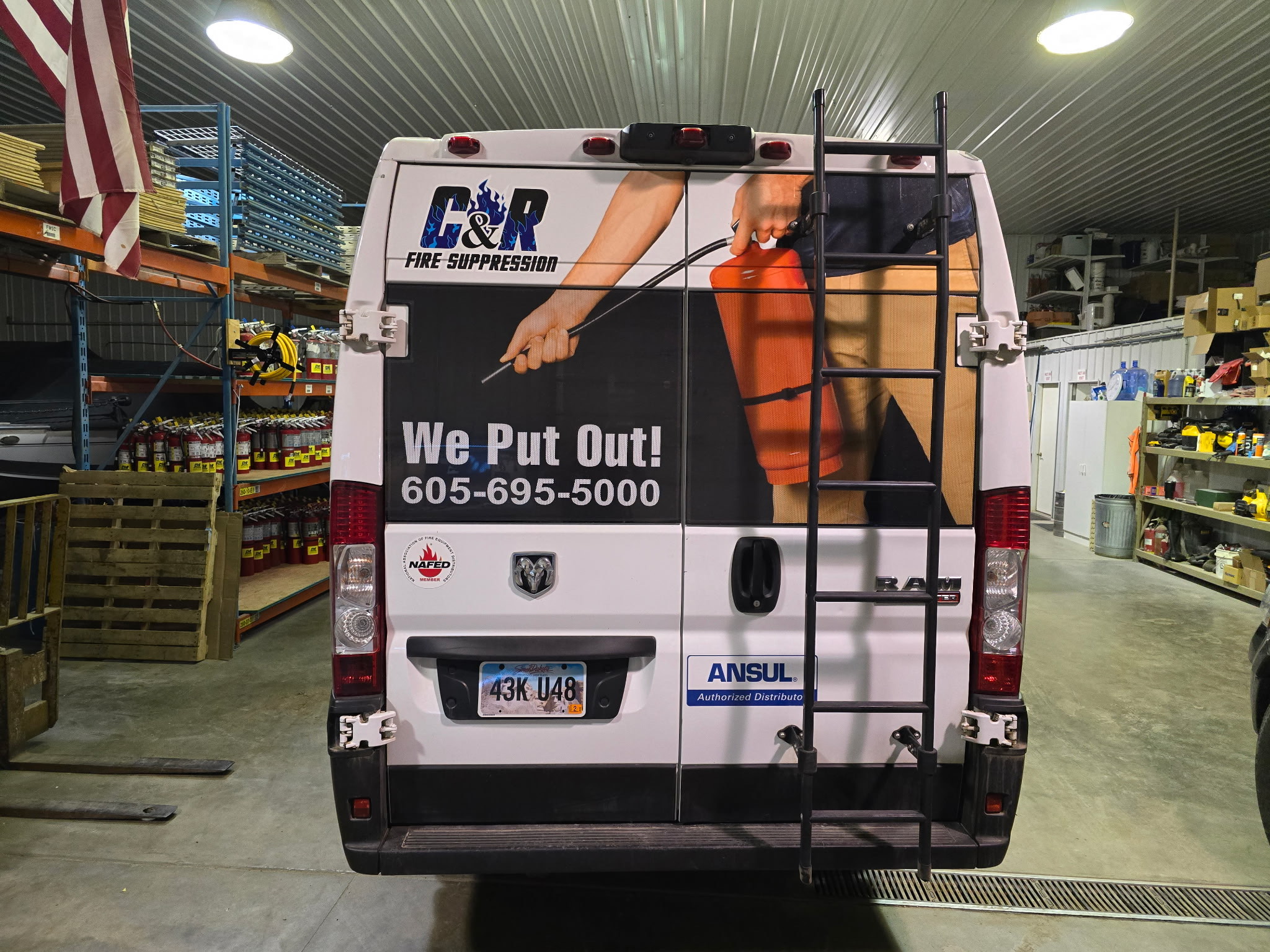 C&R Fire Suppression van rear view